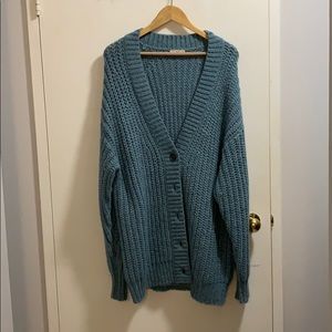 Aritzia TNA oversized teal wool sweater